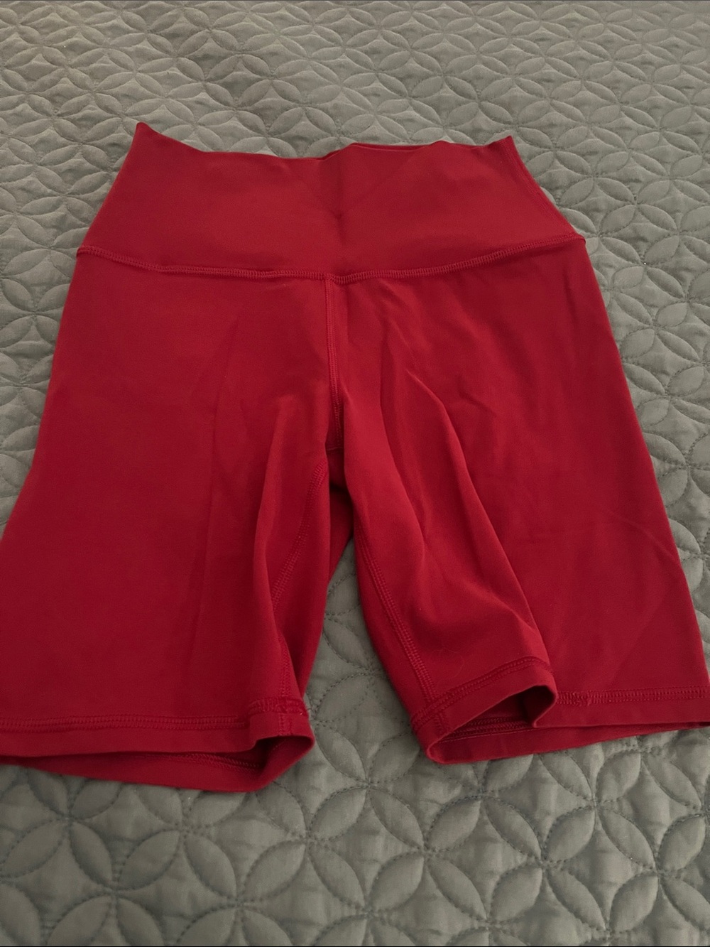 Athleta Red High-Rise Bike Shorts